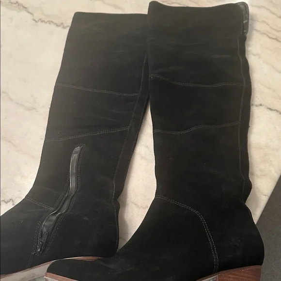 Sole Society Over the Knee Black Suede Knee-High Boots - Picture 6 of 7